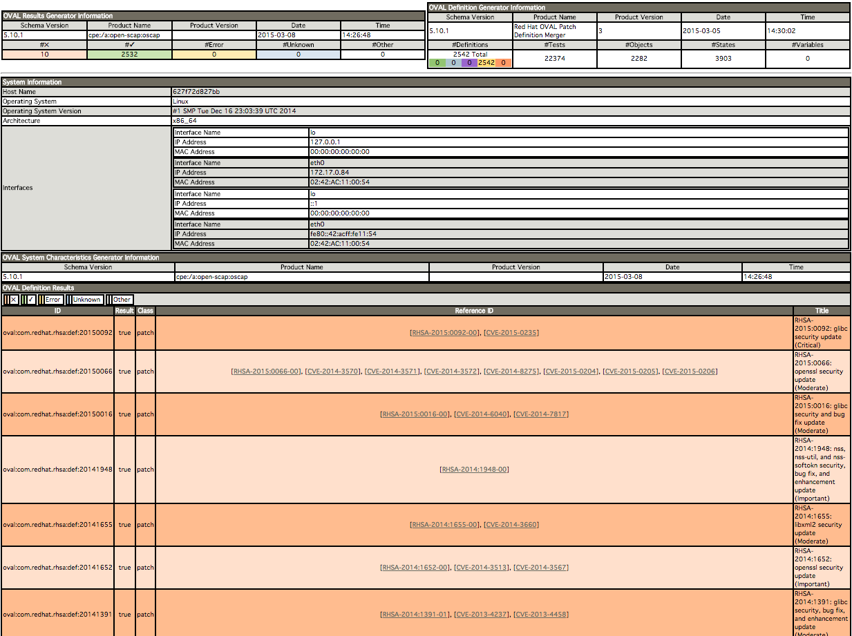 RHSA Sample Report